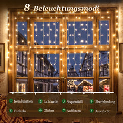 Salcar 2 x 1 m / 3 x 1 m / 6 x 1 m LED light curtain, 100 / 150 / 300 LEDs