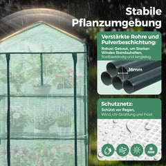 Sekey Mini Greenhouse for Tomatoes with 4 Levels – Compact Foil Greenhouse for Balcony &amp; Garden, Stable &amp; Space-Saving (160×70×50 cm)