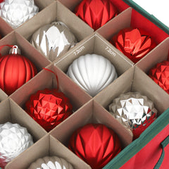 Salcar Aufbewahrungsbox für Weihnachtskugeln – 64 Fächer, stabile Kartontrenner, faltbare Aufbewahrungskiste für Christbaumschmuck & Weihnachtsdeko