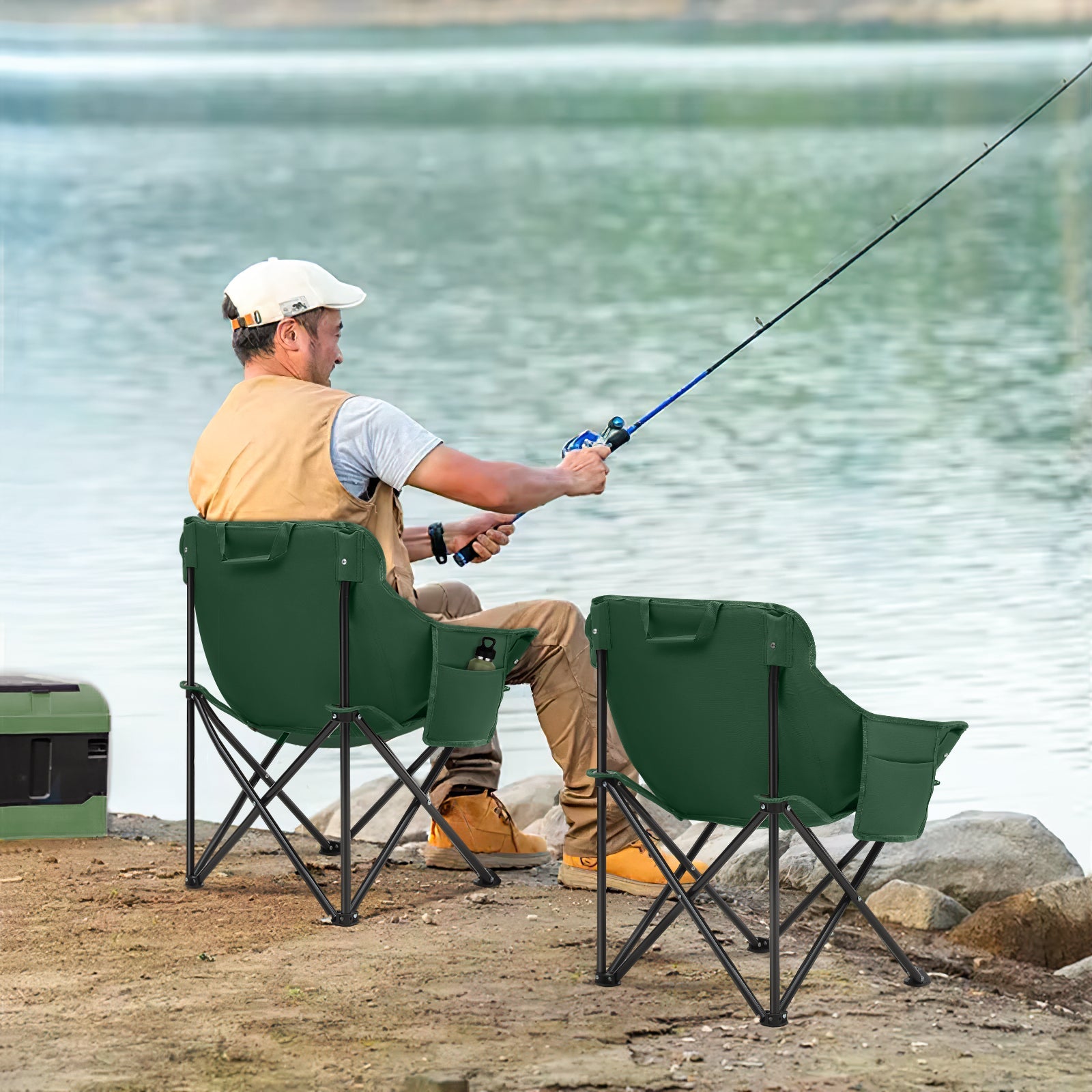 campingstuhl faltbar grün Sunula Campingstuhl Faltbar Ultraleicht, 1/2 Stück, Tragbar mit – sekeymall