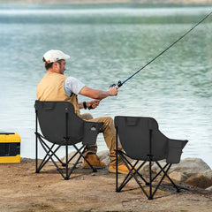 Sunula Folding Camping Chair, Ultralight, 1/2 Piece, Portable with Carrying Bag and Side Pockets, 100 kg Load Capacity, Non-Slip Feet, Moon Chair Design, For Camping, Fishing, Picnics, Garden, Beach, 600D Oxford Fabric 