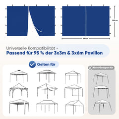 Sekey 290 x 200 cm Seitenwand für Pavillon, 2er Set