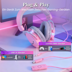 Fifine 3,5mm / USB Gaming Headset mit Mikrofon, 50mm Treiber, H9