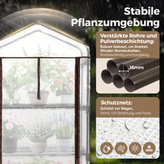 Sekey Mini Greenhouse for Tomatoes with 4 Levels – Compact Foil Greenhouse for Balcony &amp; Garden, Stable &amp; Space-Saving (160×70×50 cm)