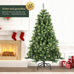 SALCAR 150 cm/180 cm/210 cm Artificial Christmas Tree – Realistic PE Round Tips, Invisible PVC Branches, Sturdy Metal Stand, Perfect for Indoor Use