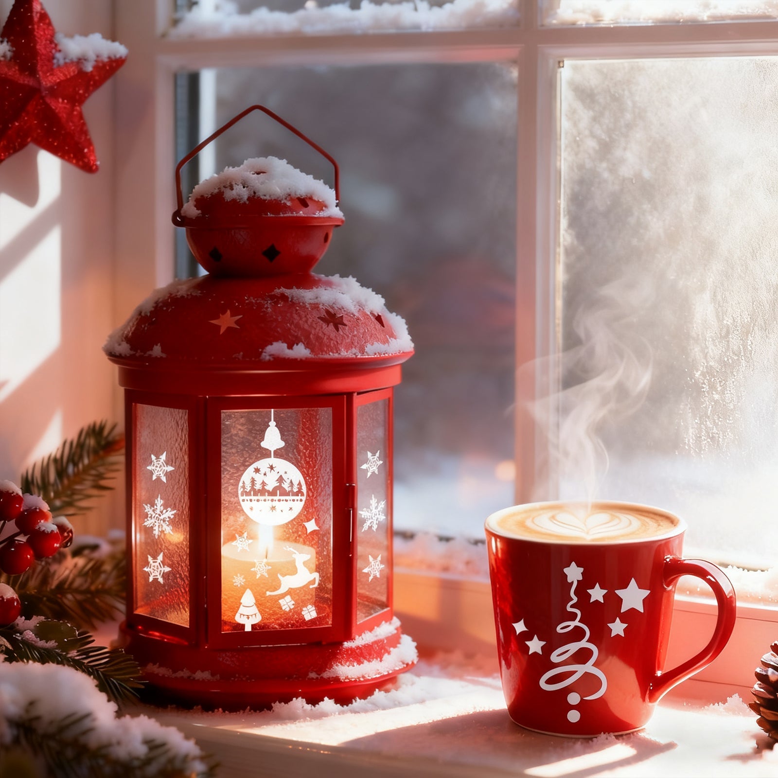 Salcar Fensterbilder Weihnachten – Wiederverwendbare Fensterdeko Weiß, Selbstklebend ohne Kleber, Beidseitig Sichtbar mit Schneeflocken, Häusern & Schneemann Salcar