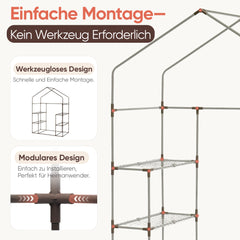 Sekey XL Foil Greenhouse 200×145×75 cm – Sturdy balcony greenhouse with 4 shelves for healthy plant growth