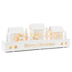 Salcar LED Weihnachtsdorf Schwibbogen – 43 cm, 8 LEDs, Batteriebetrieben, Fensterdeko Weihnachten