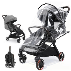Sekey BW732 Reise-Kinderwagen – Ultraleicht & Einhand-klappbar | 3-fach verstellbare Rückenlehne, 4-Rad-Federung, Regenschutz, 5-Punkt-Gurt, Handgepäckgeeignet