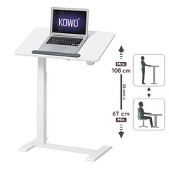 Kpwo Elektrischer Höhenverstellbarer Beistelltisch, mit Rädern, C-Form