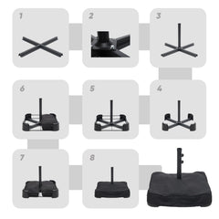 Sekey Sonnenschirm 400 x 220 cm Doppel Sonnenschirm mit Ständer Doppelsonnenschirm Garten Sekey