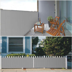Sekey balcony privacy screen made of 100% polyester, light grey