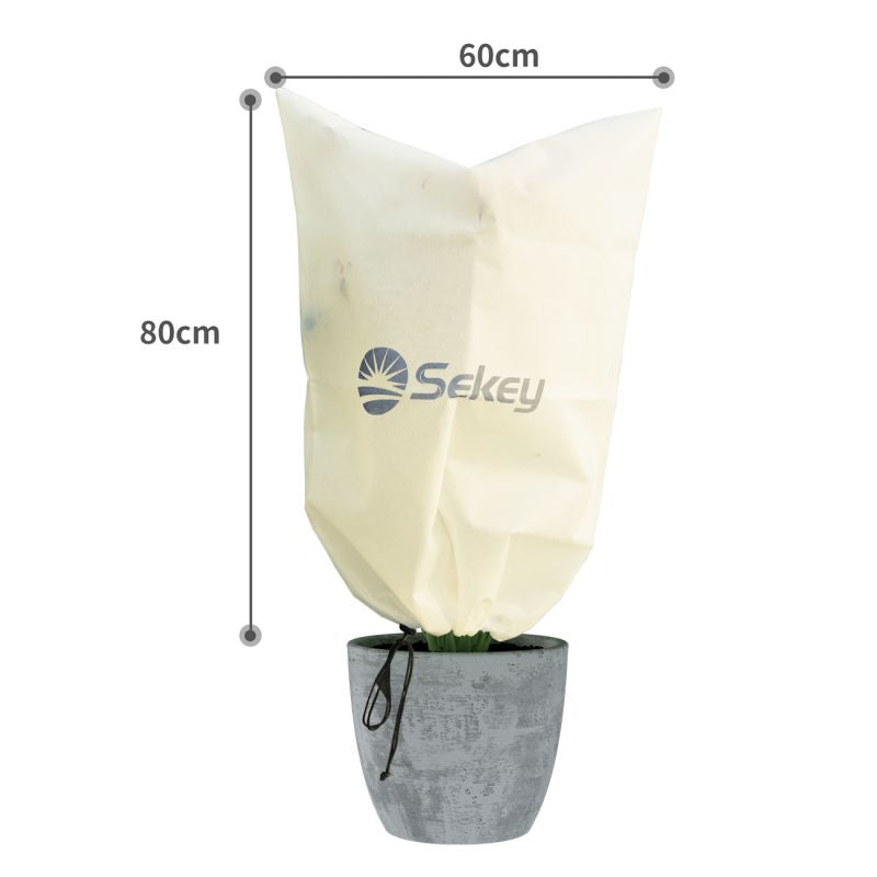 Sekey winter protection pot plant bag made of 80 g/m² nonwoven fabric, beige