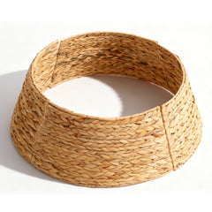 Salcar Weihnachtsbaumdecke aus Wasserhyazinthe – Handgefertigter Weihnachtsbaum Kragen in Natur, Ø 60 / 68 cm, Stilvoller Rattan Look