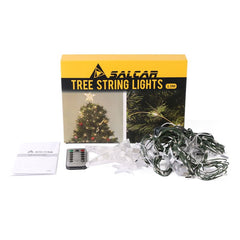 Salcar 2 m LED Christmas Tree String Lights, with 10 Strands, 200 LEDs, with Remote Control, USB Powered