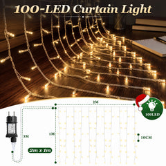 Salcar 2 x 1 m / 3 x 1 m / 6 x 1 m LED light curtain, 100 / 150 / 300 LEDs