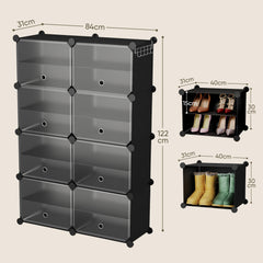 Sekey Schuhschrank Schwarz – Modulares Stecksystem, stabil & platzsparend, ideal für Flur & Kleiderschrank