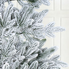 Salcar Halb-Weihnachtsbaum mit Schnee 180/210 cm – Künstlicher Christbaum aus 100 % PE