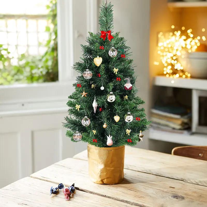Salcar 60cm/90cm PVC Künstlicher Weihnachtsbaum mit Ständer – Schneller Aufbau, Dekoration – sekeymall