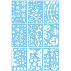 Salcar Fensterbilder Weihnachten – Wiederverwendbare Fensterdeko Weiß, Selbstklebend ohne Kleber, Beidseitig Sichtbar mit Schneeflocken, Häusern & Schneemann Salcar