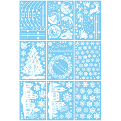 Salcar Christmas Window Cling – Self-adhesive window stickers for winter decoration, visible on both sides, reusable – Christmas trees, snowflakes &amp; reindeer