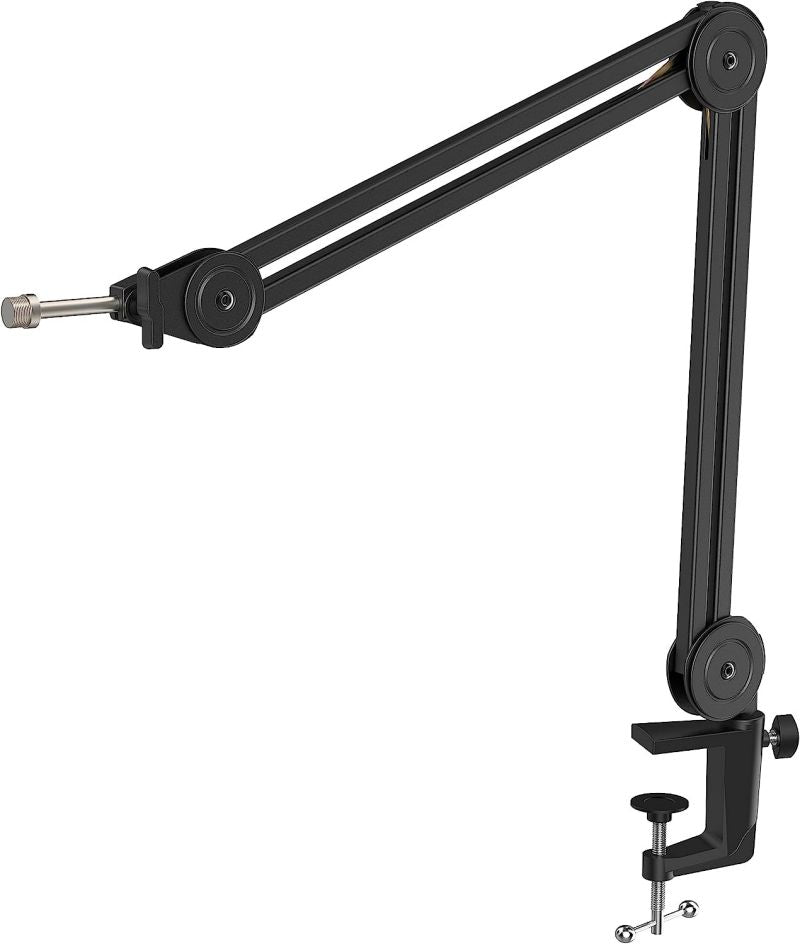 FIFINE 2 kg microphone arm with microphone clip, 3/8" to 5/8" adapter