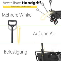 Sekey 100L / 200KG Foldable handcart, with brakes and solid rubber wheels