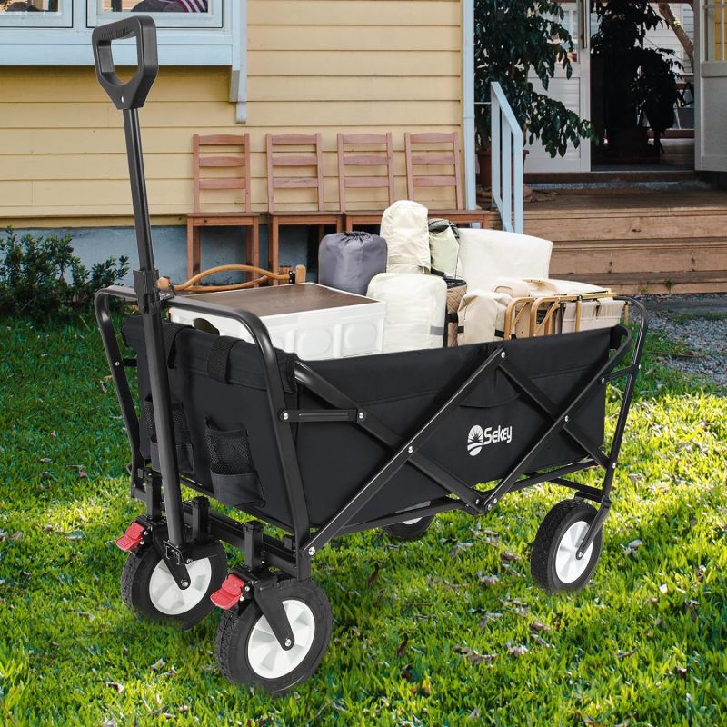 Sekey 100L / 200KG Foldable handcart, with brakes and solid rubber wheels