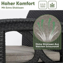 Sekey 3-teilig Gartenmöbel Set, 2 Sessel und Gartentisch Sekey