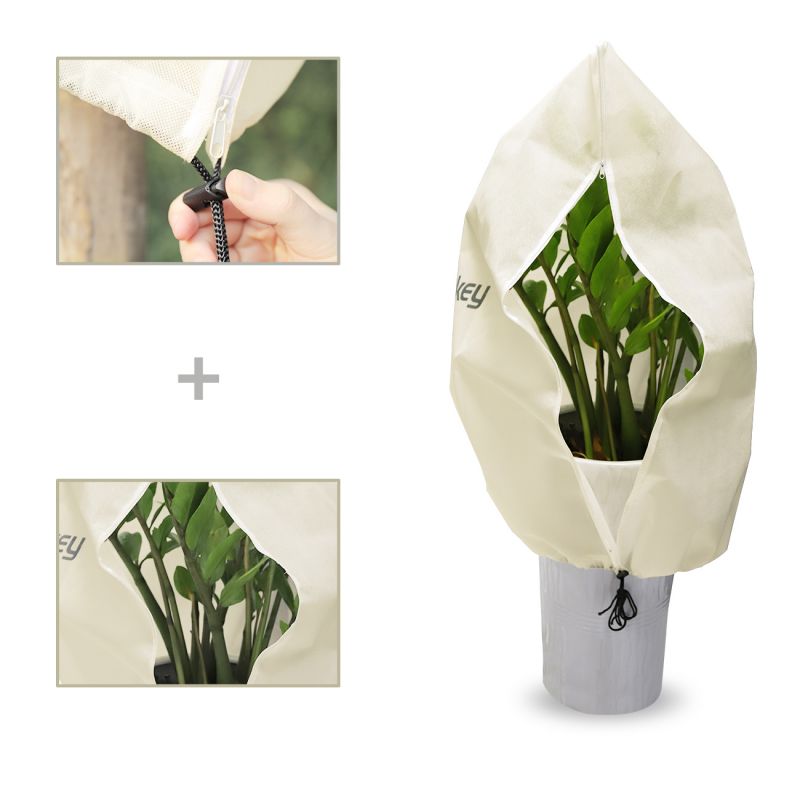 Sekey winter protection pot plant bag made of 80 g/m² nonwoven fabric, beige