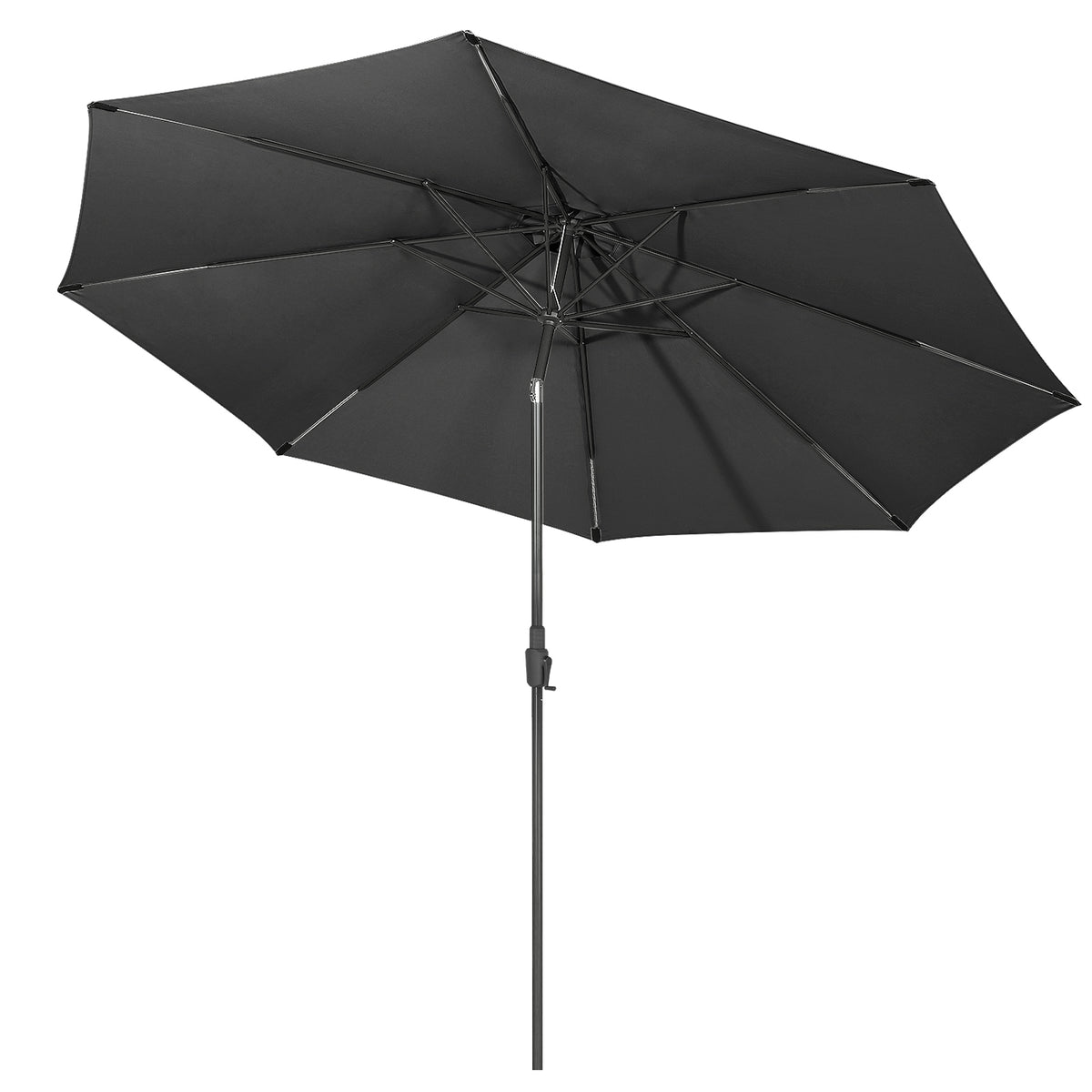 Sekey Runde Sonnenschirm Ø 350 cm mit Kurbel & Auto-Knickfunktion Windstabil, UPF 50+ Für Balkon, Terrasse & Garten Recyceltes Polyester (GRS-zertifiziert)
