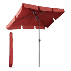 Sekey 200 x 125 cm balcony umbrella rectangular with protective cover, sun protection UV50+