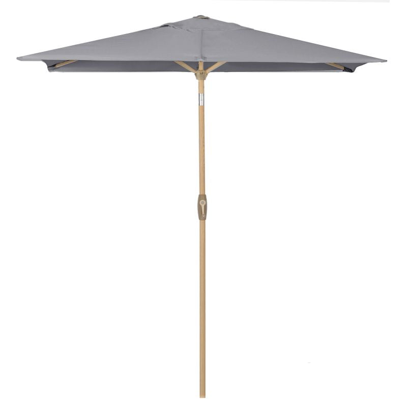 Sekey 210 x 140 cm aluminum parasol with crank, sun protection UV50+, made of wood-metal