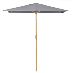Sekey 210 x 140 cm aluminum parasol with crank, sun protection UV50+, made of wood-metal