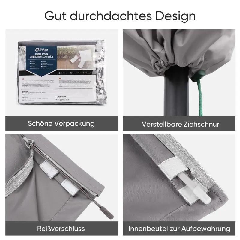 aufbewahrung sonnenschirm Sekey Langlebige Sonnenschirmhülle 136x27/35,5 cm für Schirme bis Ø 240 cm – sekeymall