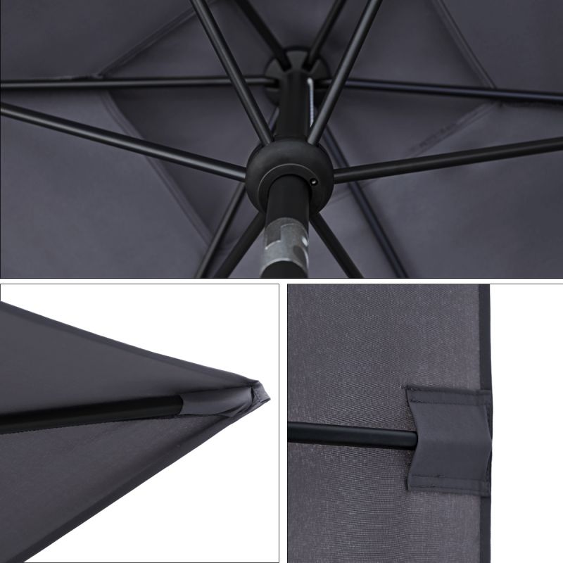 Sekey 210 x 140 cm aluminum parasol with crank, sun protection UV50+