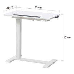 KOWO Elektrischer Höhenverstellbarer Beistelltisch, mit Rädern, C-Form