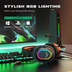 Fifine USB Gaming Headset mit Mikrofon, 3 EQ-Modi und 50mm Treiber Sekey