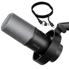 FIFINE Dynamisches XLR & USB Studio Mikrofon – Profi Podcast Mikrofon für PC, Mac, PS4/PS5, Streaming, Gaming & Aufnahmen mit Nierencharakteristik und DSP-Funktionen,K688