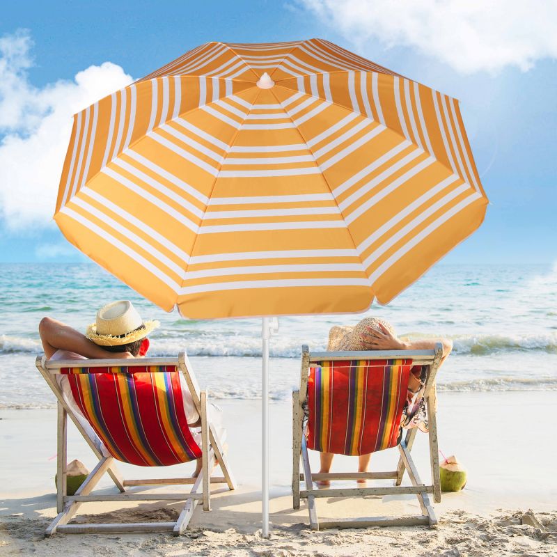 Sekey ∅ 180 cm beach umbrella with protective cover and ground sleeve, sun protection UV50+