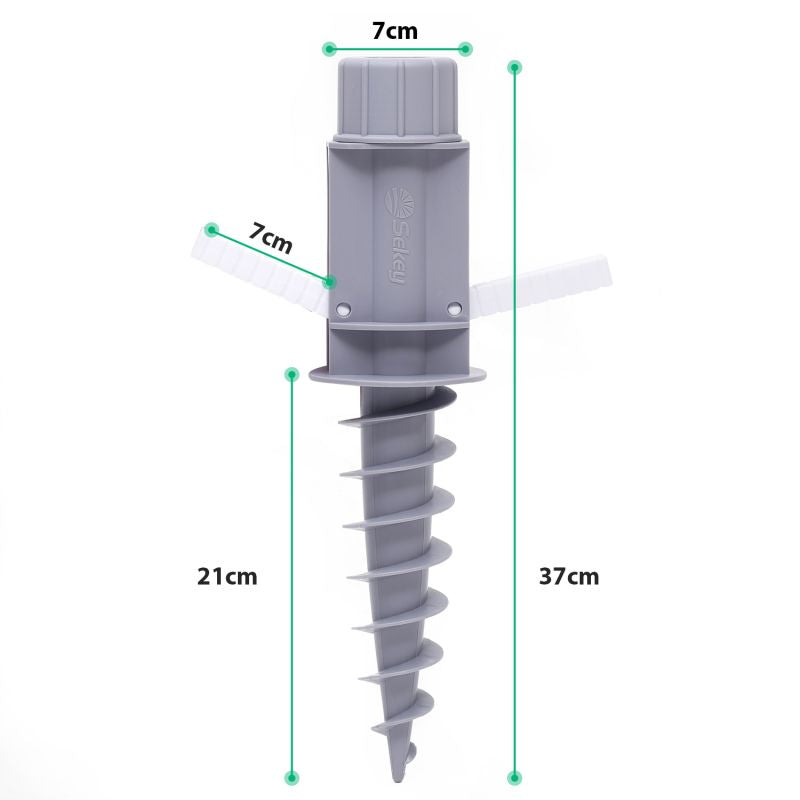 Sekey 22 mm - 32 mm ground sleeve for parasol, with foldable handles and hanging hook