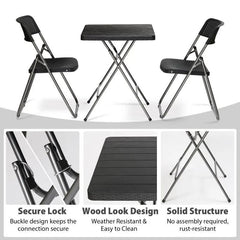 Sekey 3-teilig Balkonset, 2 Klappstuhl und Klapptisch Sekey