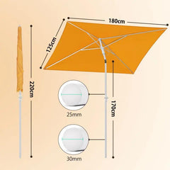 Sekey 180 x 125 cm Balkonschirm Rechteckig mit Schutzhülle, Sonnenschutz UV50+ Sekey