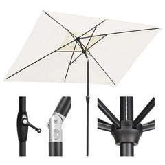 Sekey 300 x 200 cm Alu Sonnenschirm mit Kurbel, Sonnenschutz UV50+ Sekey