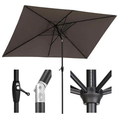 Sekey 300 x 200 cm Alu Sonnenschirm mit Kurbel, Sonnenschutz UV50+ Sekey