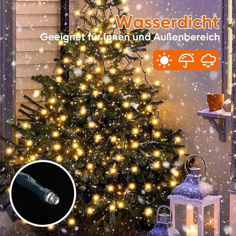 Salcar LED Lichterkette für Weihnachtsbaum – 1.5/2/3 m, 250/420/490 LEDs, Fernbedienung – sekeymall