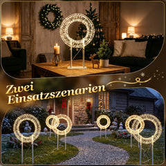 Salcar LED Lichtkranz Ø35/55 cm – 500/1000 warmweiße LEDs, 2-in-1 Weihnachtsdeko für Innen & Außen