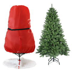 Salcar SALCAR Weihnachtsbaum Aufbewahrung 138 × 185 cm – Weihnachtsbaumtasche für Bäume bis 2,4 m, mit Schnallen, Kordelzug & Kartenschlitz, Wasserdicht & Reißfest