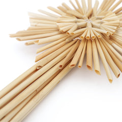 Salcar Christbaumstern aus Stroh, 24,5 cm Schneeflocke – Handgefertigter Baumspitzenstern, Natürlicher Strohstern als Weihnachtsdekoration mit skandinavischem Flair