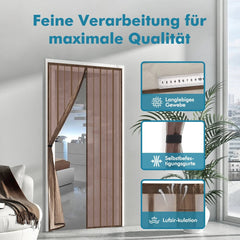 Sekey Magnet Fliegengitter Tür aus Polyester, mit Bändern, Braun Sekey